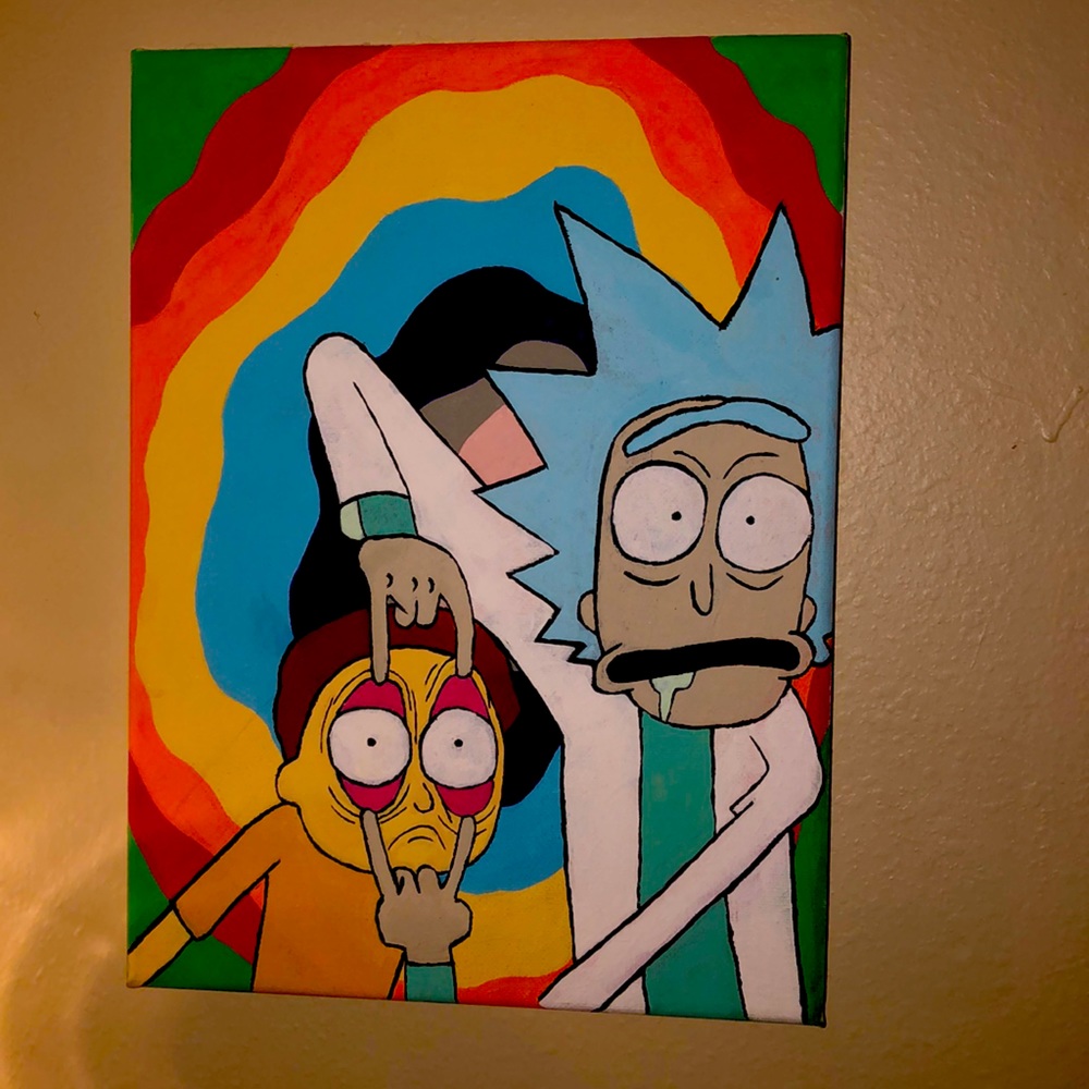 rick and morty painting